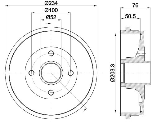 HELLA Bremstrommel (8DT 355 301-071) HELLA Bremstrommel (8DT 355 301-071)