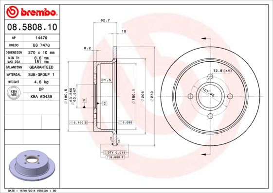 BREMBO Bremsscheibe (08.5808.10)