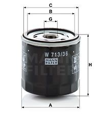 MANN-FILTER Ölfilter (W 713/36)