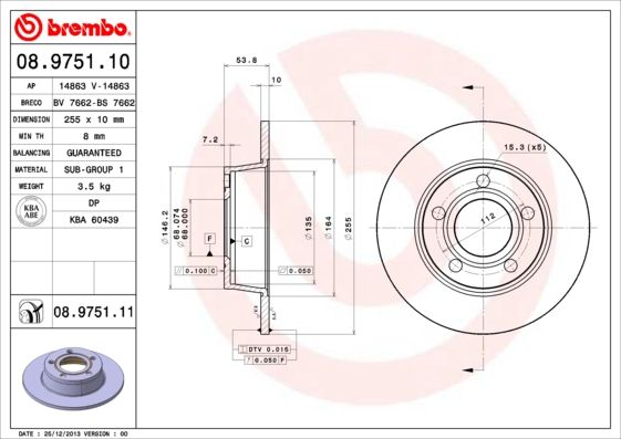 BREMBO Bremsscheibe (08.9751.10)