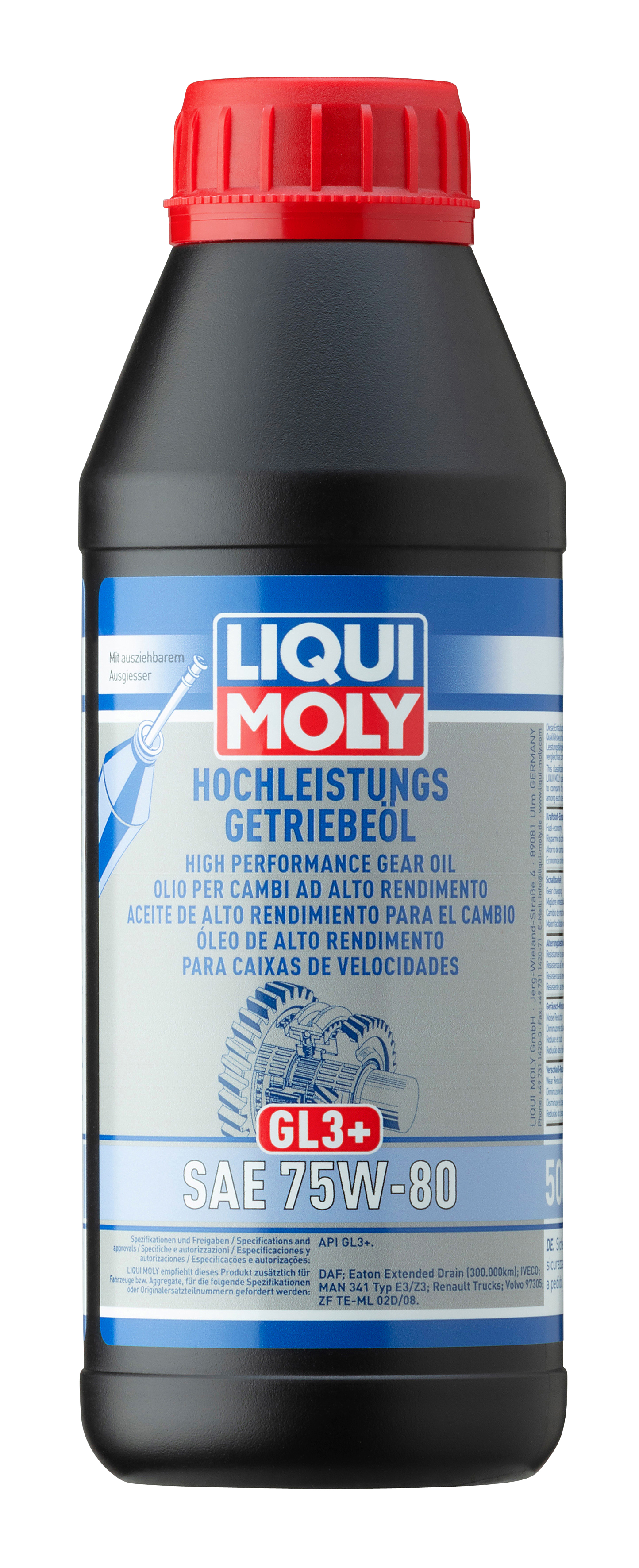 LIQUI MOLY Hochleistungs-Getriebeöl (GL3+) SAE 75W-80, 500 ml (4426)