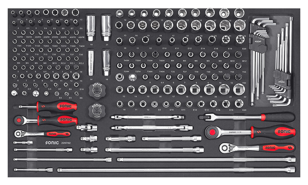 Kombinations-Set 1/4'' & 3/8'', 207-tlg SFS