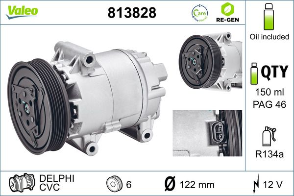 VALEO Kompressor, Klimaanlage (813828)