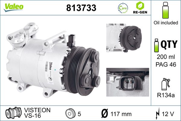 VALEO Kompressor, Klimaanlage (813733)