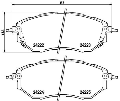 BREMBO Bremsbelagsatz, Scheibenbremse (P 78 017)