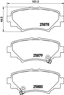 HELLA Bremsbelagsatz, Scheibenbremse (8DB 355 021-411)