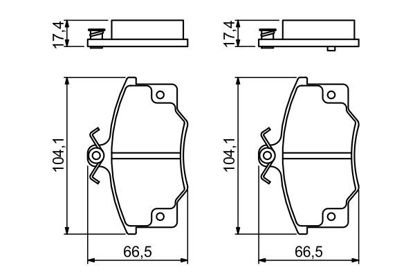 BOSCH Bremsbelagsatz, Scheibenbremse (0 986 468 380)