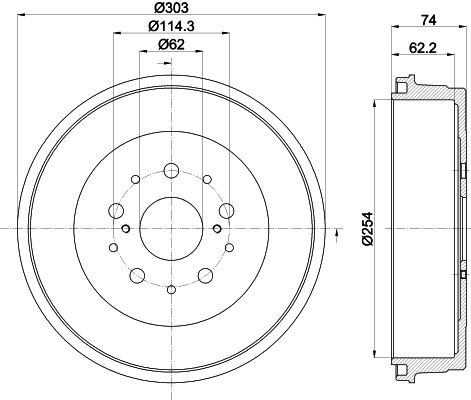 HELLA Bremstrommel (8DT 355 302-511)