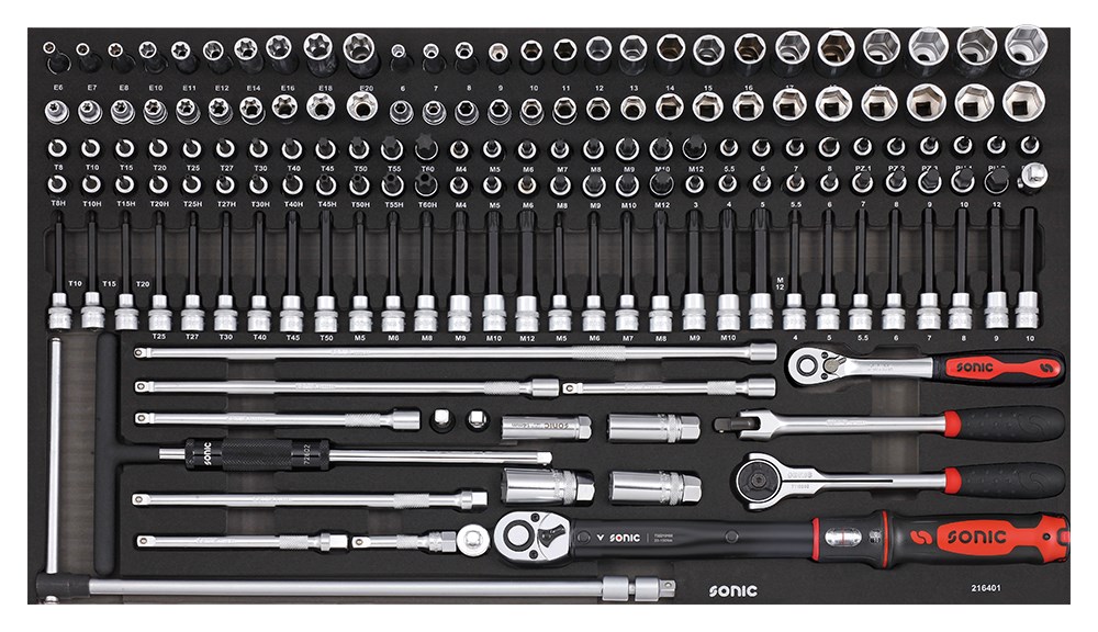 SFS 3/8'' Nuss- Bit- und Ratschen-Satz 164-tlg.