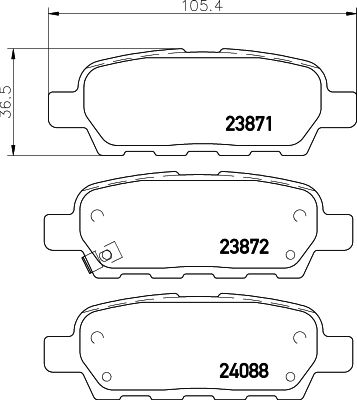 HELLA Bremsbelagsatz, Scheibenbremse (8DB 355 010-241)