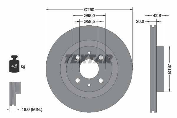 TEXTAR Bremsscheibe (92112100) 4019722253379 92112100