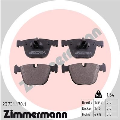 ZIMMERMANN Bremsbelagsatz, Scheibenbremse (23731.170.1)