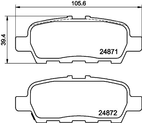 HELLA Bremsbelagsatz, Scheibenbremse (8DB 355 017-501)