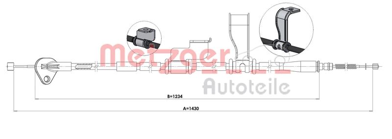 METZGER Seilzug, Feststellbremse (1.HY003)