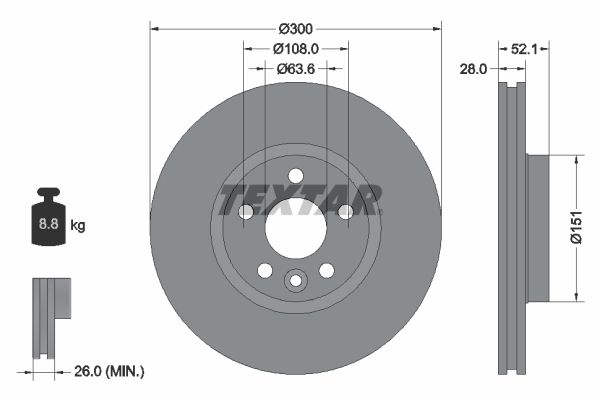 TEXTAR Bremsscheibe (92159205)