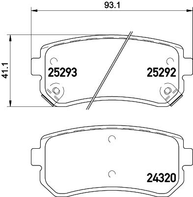 HELLA Bremsbelagsatz, Scheibenbremse (8DB 355 016-221)
