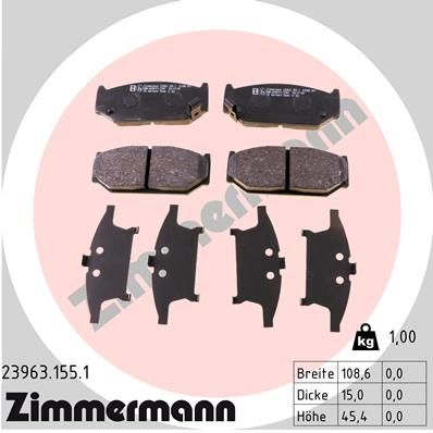 ZIMMERMANN Bremsbelagsatz, Scheibenbremse (23963.155.1)