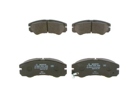 BOSCH Bremsbelagsatz, Scheibenbremse (0 986 424 366)