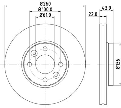 HELLA Bremsscheibe (8DD 355 127-881) 4082300659672 8DD 355 127-881