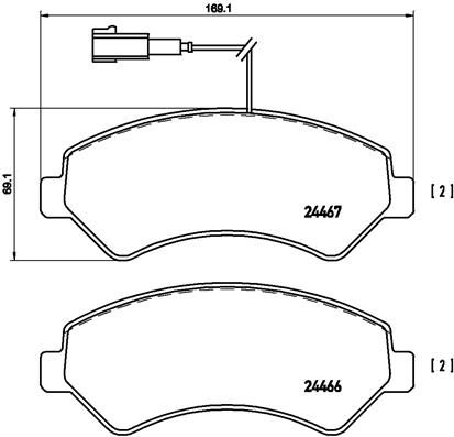 BREMBO Bremsbelagsatz, Scheibenbremse (P 23 136)