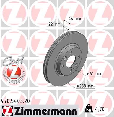 ZIMMERMANN Bremsscheibe (470.5403.20) 4250238761112 470.5403.20