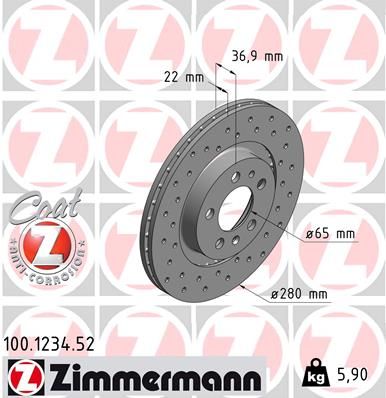 ZIMMERMANN Bremsscheibe (100.1234.52)