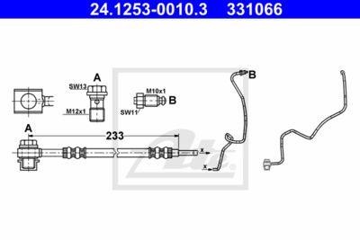 ATE Bremsschlauch (24.1253-0010.3) Thumbnail