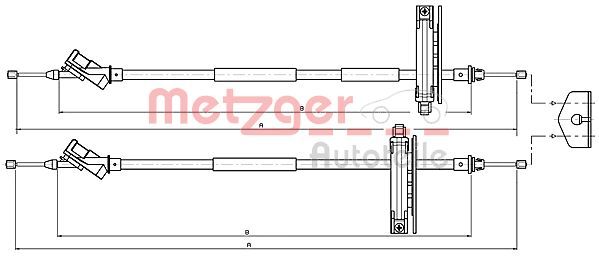 METZGER Seilzug, Feststellbremse (10.5361)