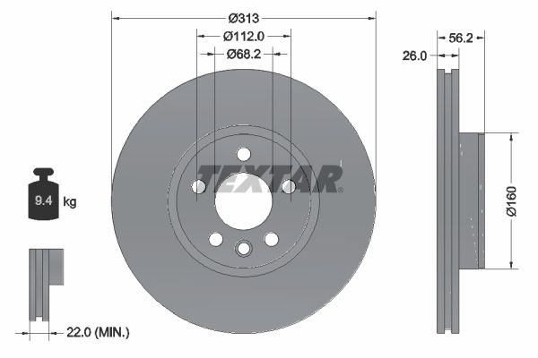 TEXTAR Bremsscheibe (92109905)
