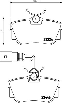 HELLA Bremsbelagsatz, Scheibenbremse (8DB 355 018-591)