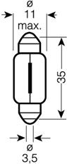 ams-OSRAM Glühlampe, Kennzeichenleuchte (6418ULT)