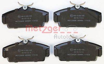 METZGER Bremsbelagsatz, Scheibenbremse (1170125)