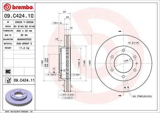 BREMBO Bremsscheibe (09.C424.11)