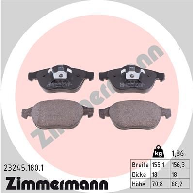 ZIMMERMANN Bremsbelagsatz, Scheibenbremse (23245.180.1)