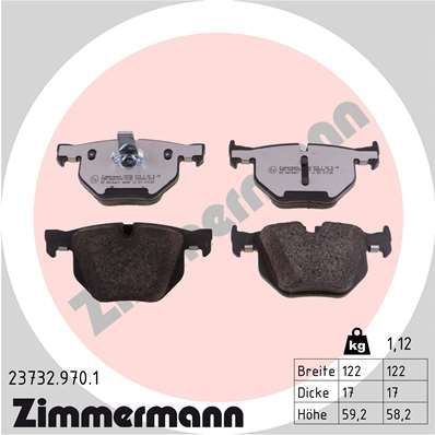 ZIMMERMANN Bremsbelagsatz, Scheibenbremse (23732.970.1)