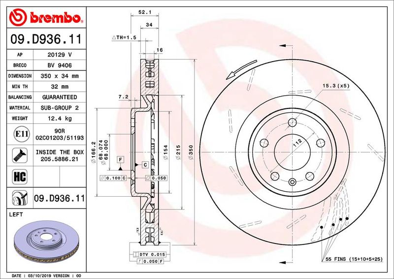 BREMBO Bremsscheibe (09.D936.11)