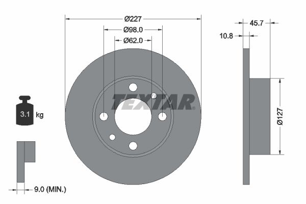 TEXTAR Bremsscheibe (92019300)