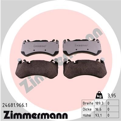 ZIMMERMANN Bremsbelagsatz, Scheibenbremse (24681.966.1)