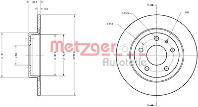 METZGER Bremsscheibe (6110740) Thumbnail