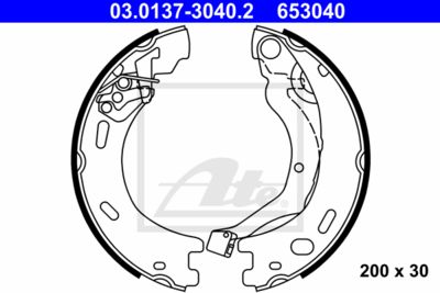 ATE Bremsbackensatz, Feststellbremse (03.0137-3040.2) Thumbnail