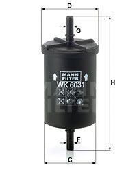 MANN-FILTER Kraftstofffilter (WK 6031) Thumbnail
