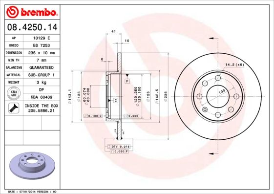 BREMBO Bremsscheibe (08.4250.14)