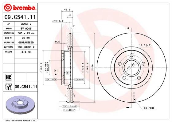 BREMBO Bremsscheibe (09.C541.11)