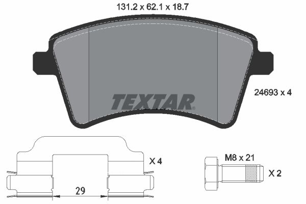 TEXTAR Bremsbelagsatz, Scheibenbremse (2469301)