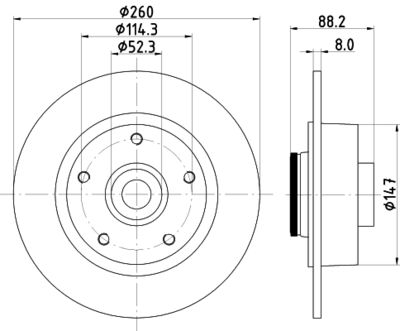 HELLA Bremsscheibe (8DD 355 123-341)