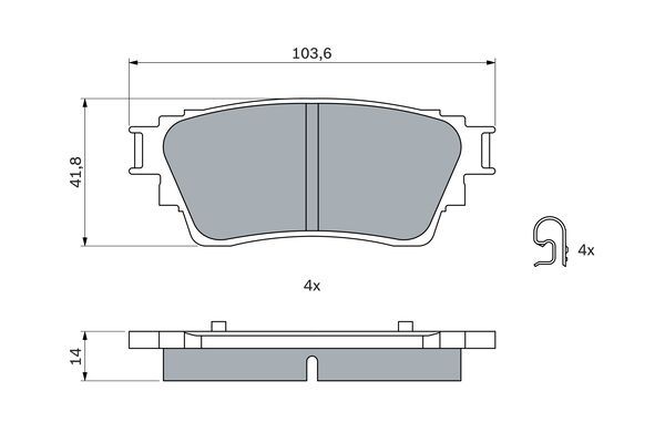 BOSCH Bremsbelagsatz, Scheibenbremse (0 986 460 008)