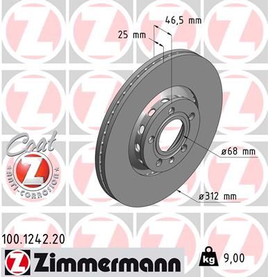 ZIMMERMANN Bremsscheibe (100.1242.20)