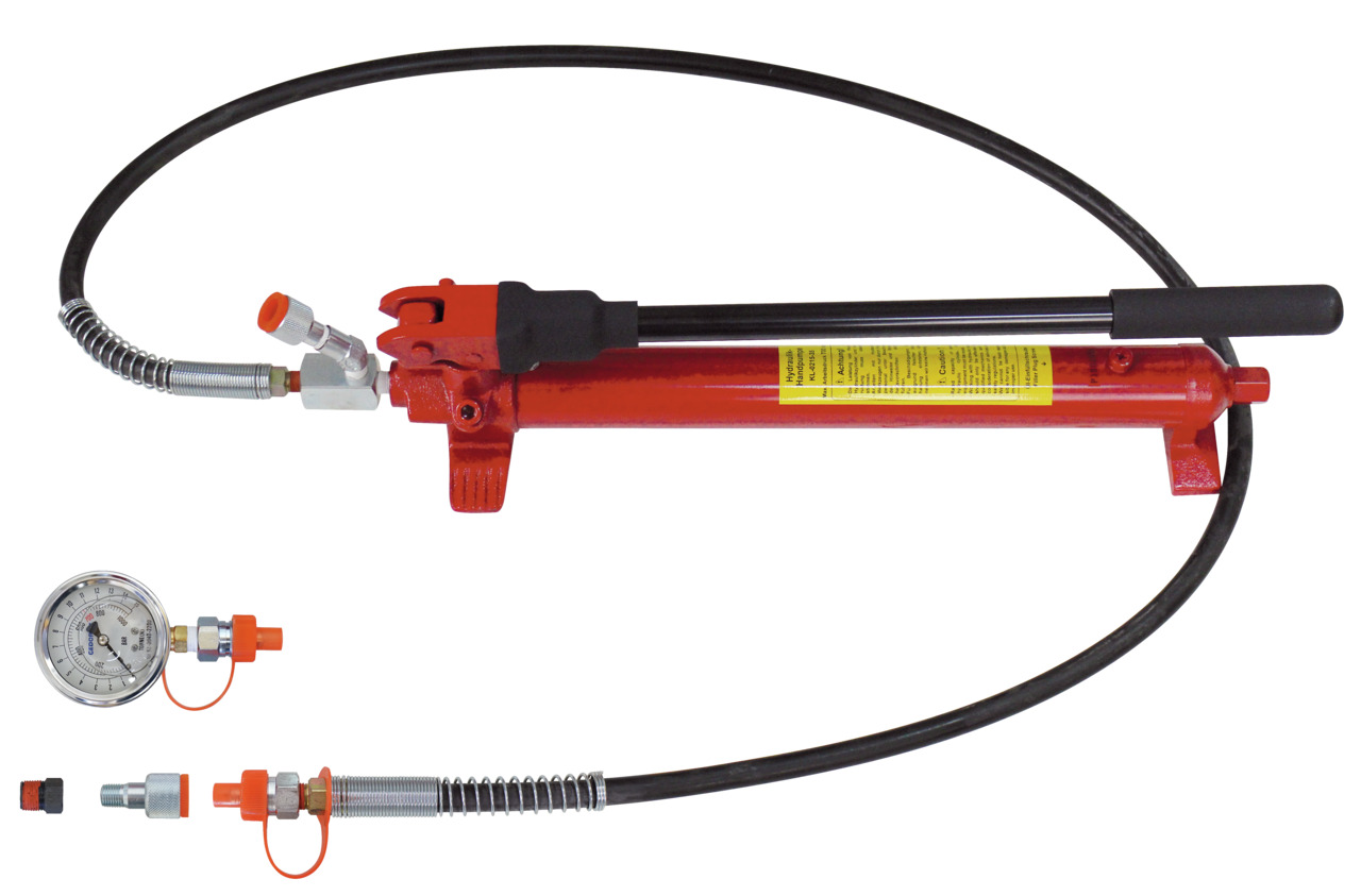 Hydraulik-Handpumpe mit Manometer, 10 t (KL-0215-35 M22)