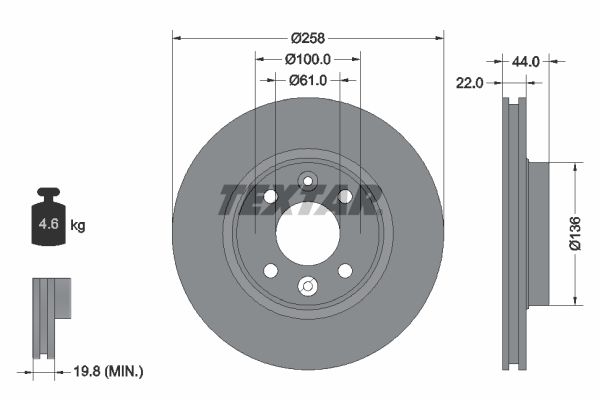 TEXTAR Bremsscheibe (92255203)