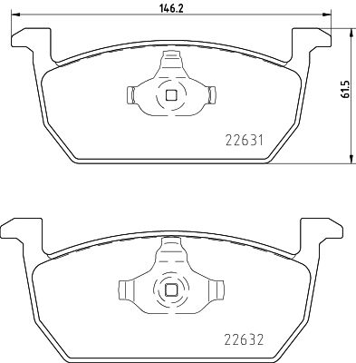 HELLA Bremsbelagsatz, Scheibenbremse (8DB 355 032-951)